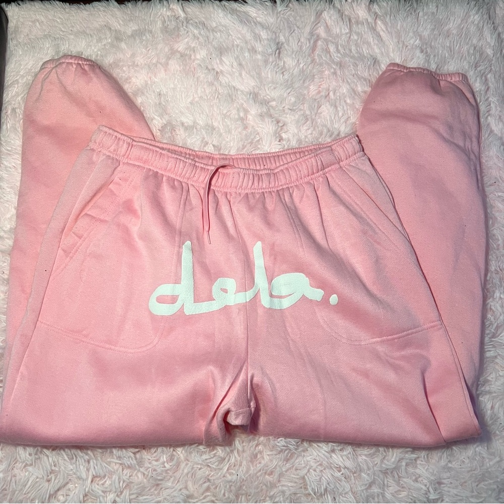 Official Dela World Pink 3D Signature Joggers